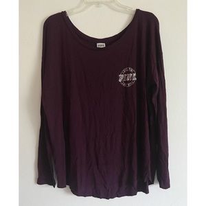 Victoria’s Secret Pink Burgundy Thin Long Sleeve
